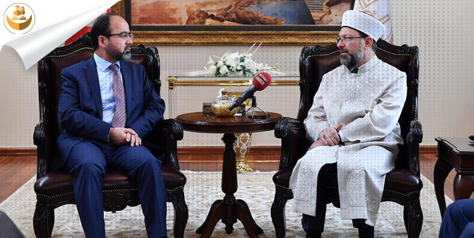 Diyanet İşleri Başkanı Prof. Dr. Ali Erbaş, Afganistan Hac ve Din İşleri Bakanı Osmani’yi Makamında Kabul Etti