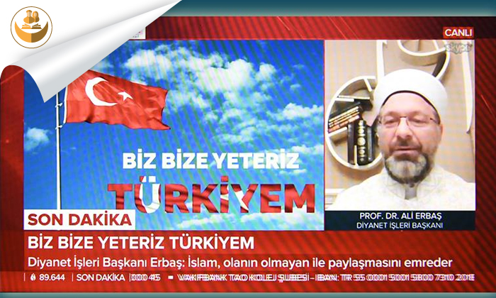Diyanet’ten “Milli Dayanışma Kampanyası”na Tam Destek!