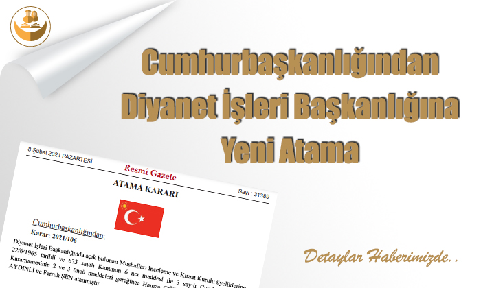 Cumhurbaşkanlığından Diyanet İşleri Başkanlığına Yeni Atama