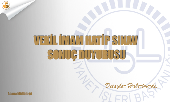 Vekil İmam Hatip Sınav Sonuç Duyurusu
