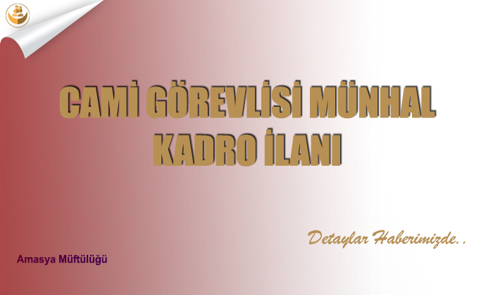 Cami Görevlisi Münhal Kadro İlanı