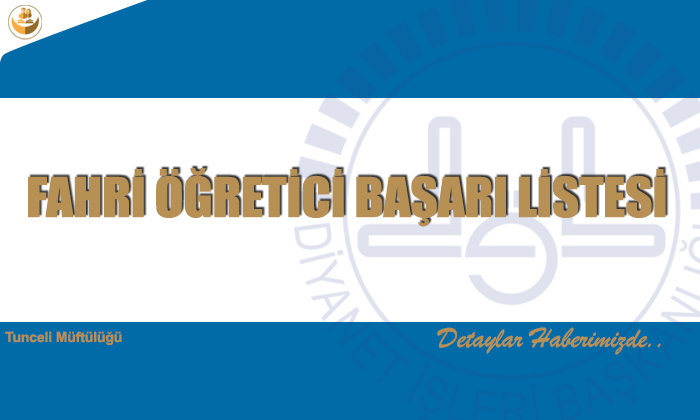 Fahri Öğretici Başarı Listesi
