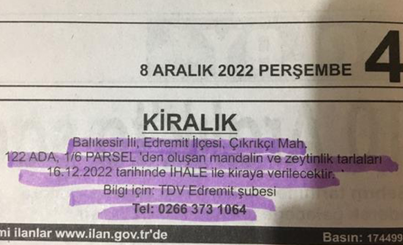 Müftülük İhale Duyurusu!