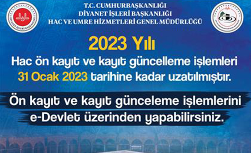 Hac Ön Kayıt Süresi Uzatıldı