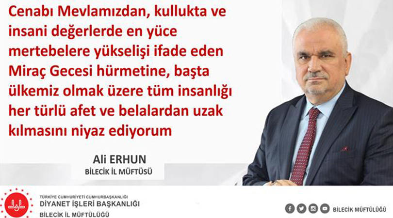 Ali Erhun’dan Miraç Kandili Mesajı